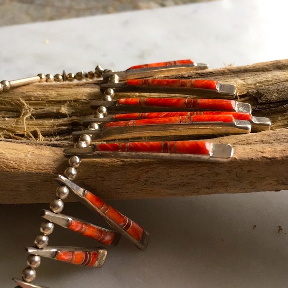 Vintage Native American Spiny Oyster Necklace Reversible - Picture 3 of 10